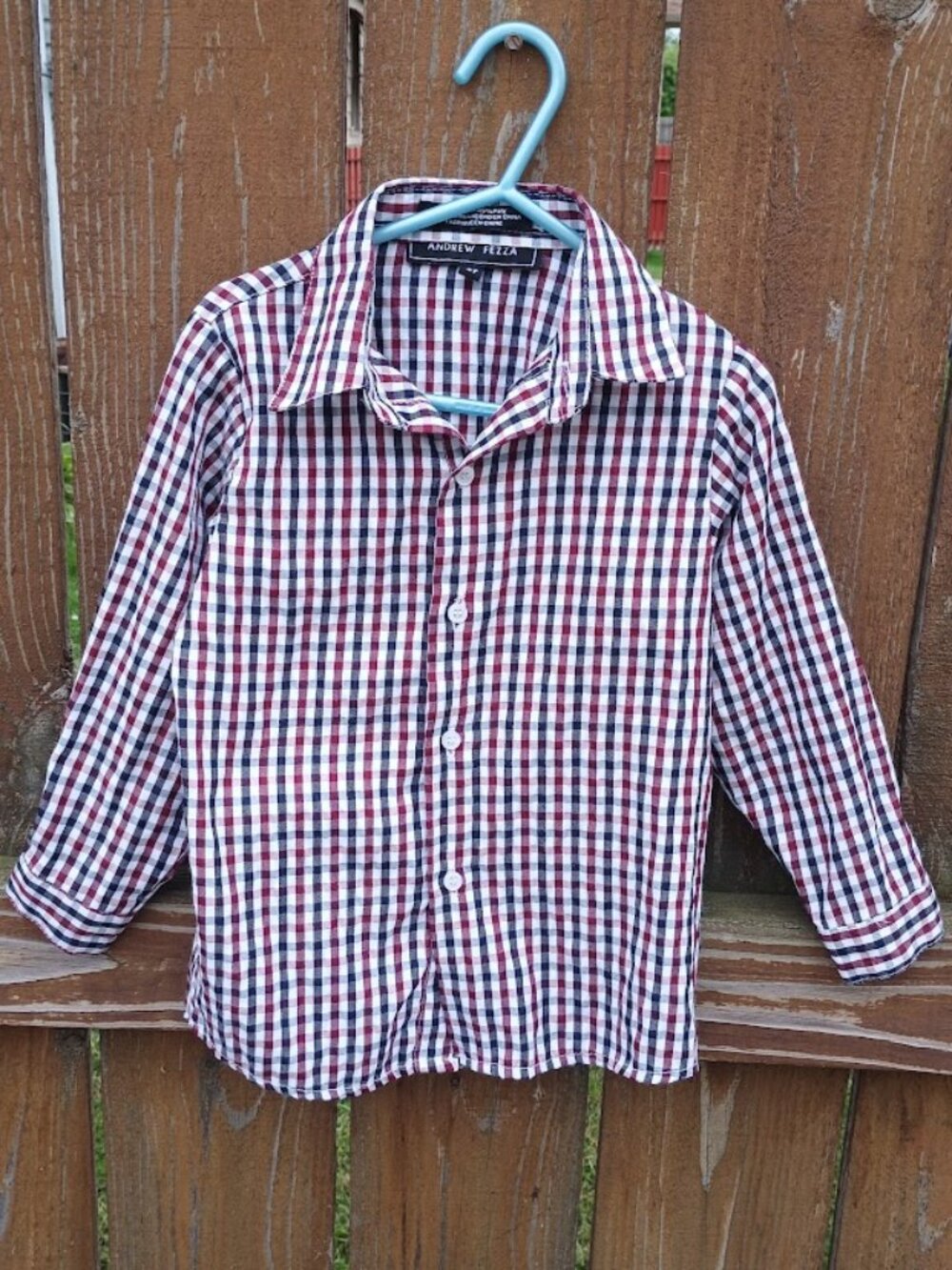 Andrew Fezza Plaid Button Down Shirt Sz. 3T